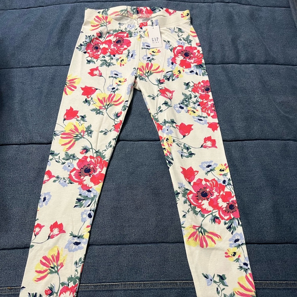 New girls flower leggings (pants) size 8